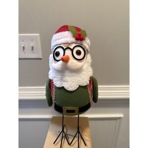 Christmas Santa Bird Figurine Plaid Snowflake Holiday Décor (Target Style)